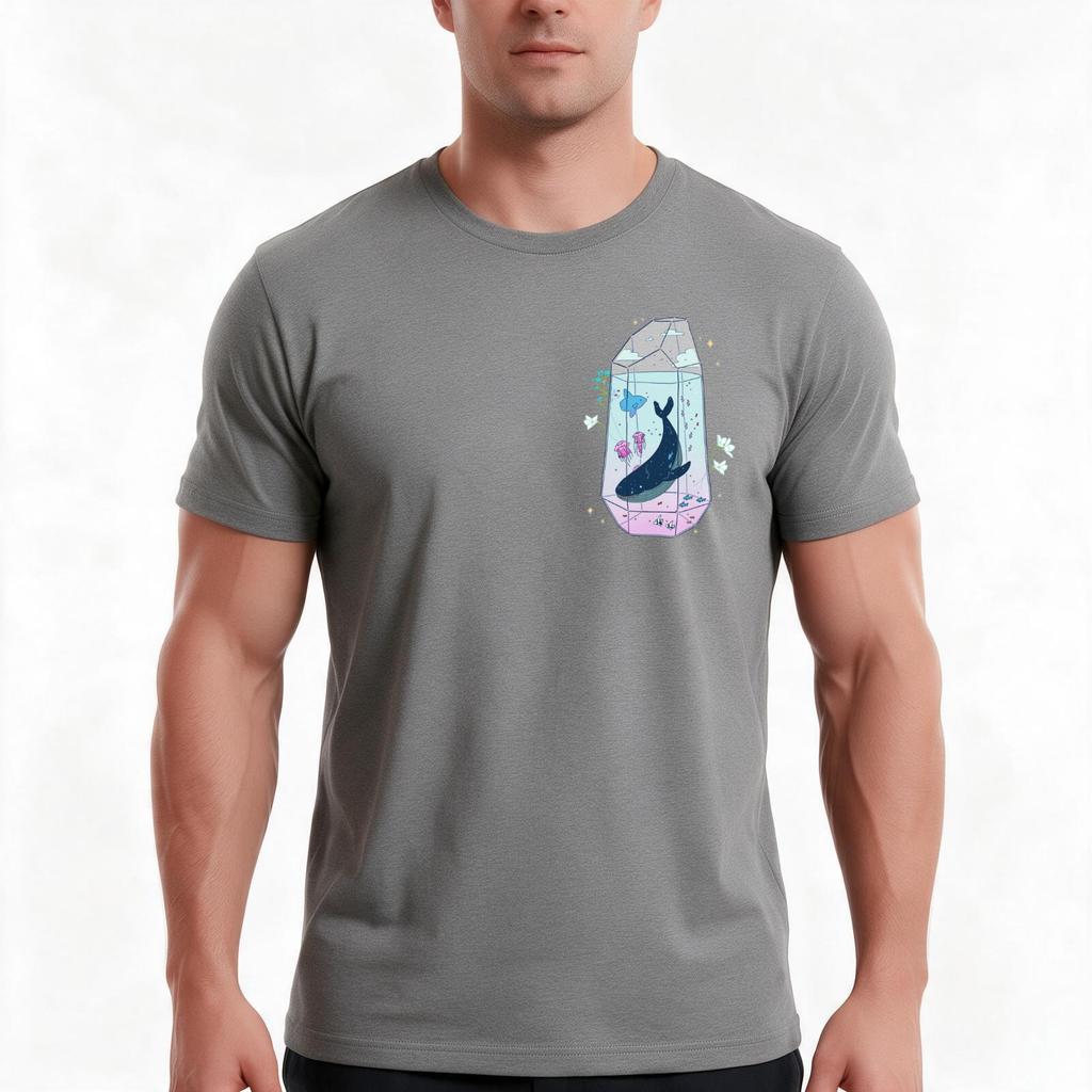 Celestial Aquarium TShirt Summer Casual Cotton Tee Oversized Streetwear Tops Vintage Graphic Print Loose Fit Short Sleeve