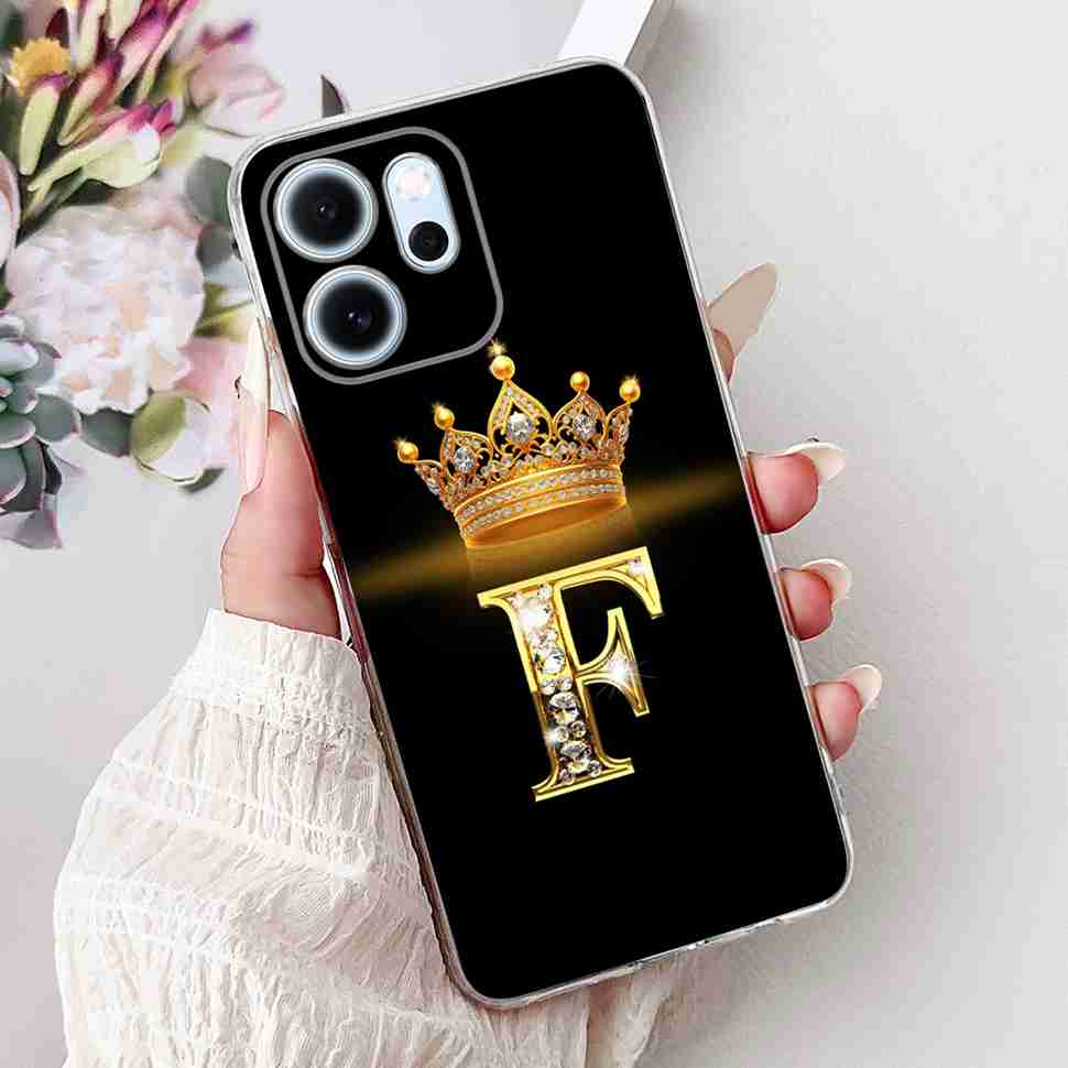 Чехол для Oppo Reno14 F 5G 6.57" Популярный дизайн Буквы A-Z Корона ТПУ Мягкий силиконовый чехол Для телефона Oppo Reno 14F CPH2743