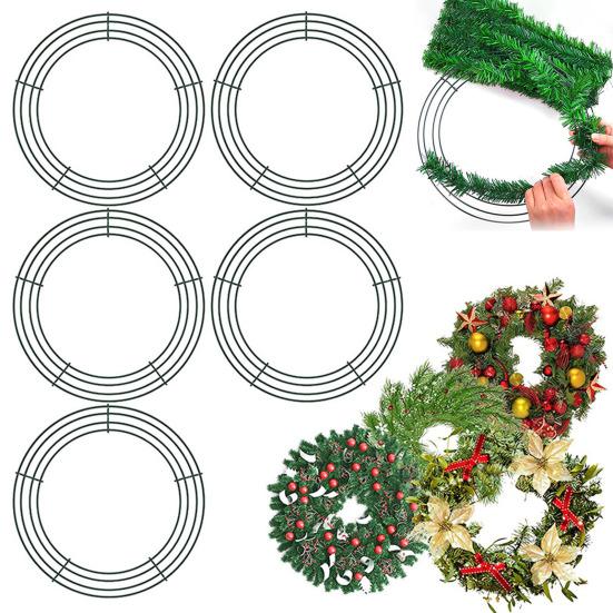 20cm/25cm Metal Hoop Wreath Frame Wire Ring Flower Garland Holder DIY Wreath Making Supplies for Festival Wedding Party