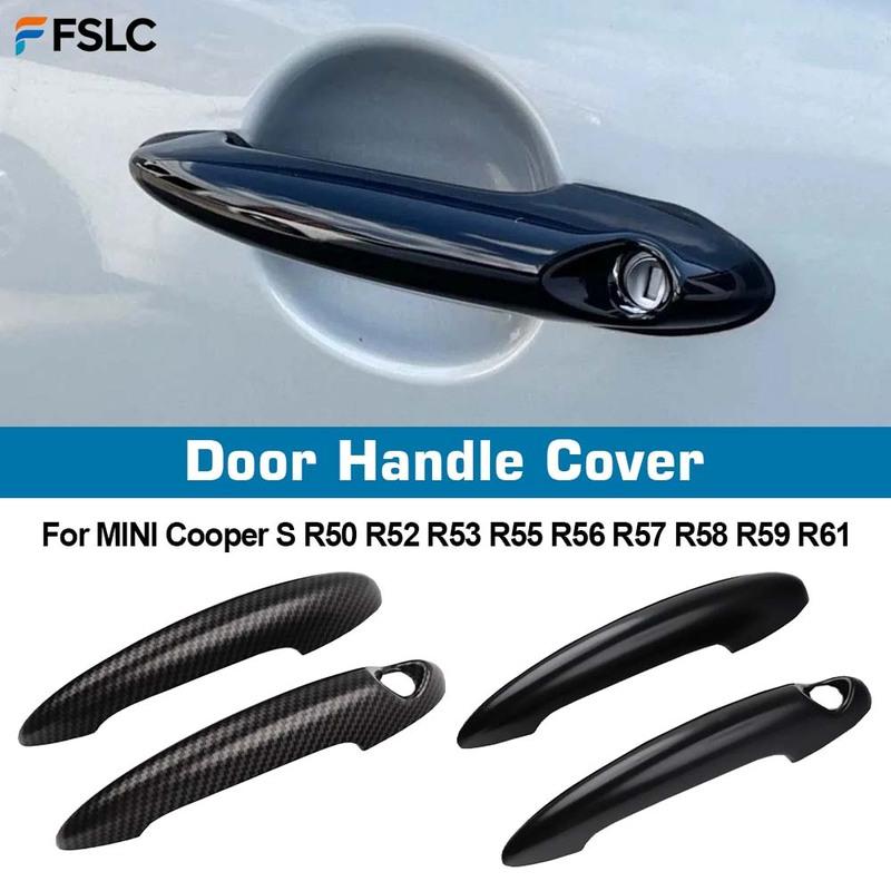 Door Handle Cover For BMW MINI Cooper R50 R52 R53 R55 R56 R58 R59 R61 Carbon Fiber Black Car Exterior Stickers Auto Accessories
