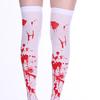 1 Pair Halloween Stockings Blood Stained Stretchy Women Fine Workmanship Bloody Over-knee Socks Party Costume