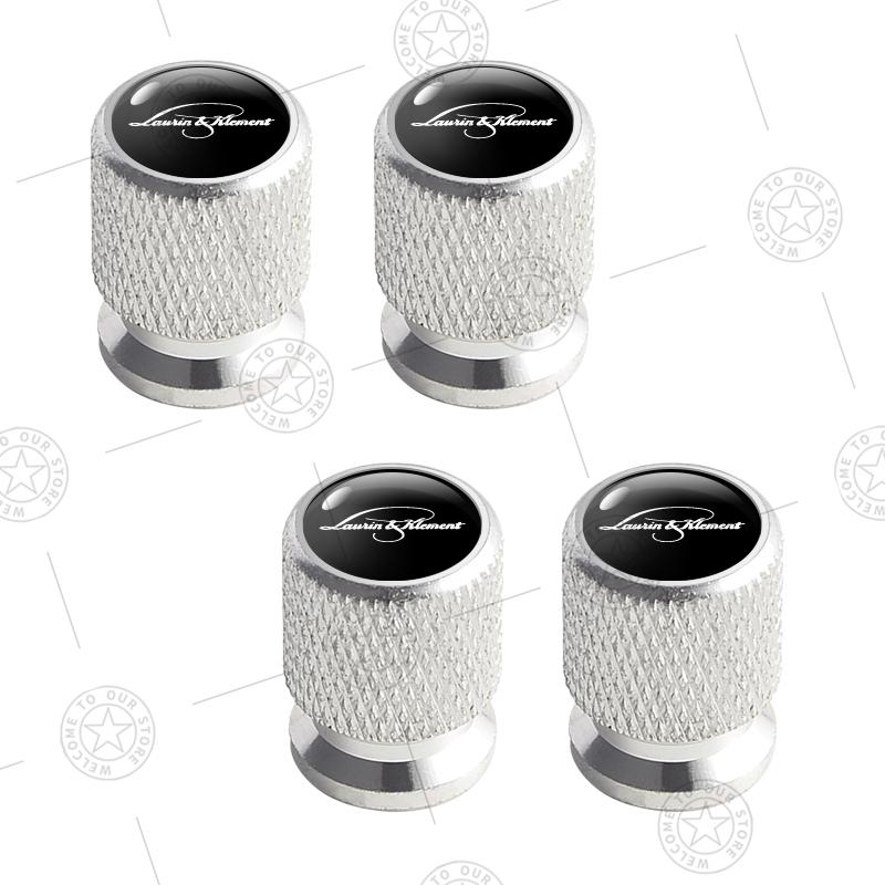 BYCP2 4pcs L&K Logo Car Wheel Tire Valve Caps Air Stem Aluminum Accessories For Skoda Superb Fabia Kodiaq Kamiq Octavia VRS Sport Line