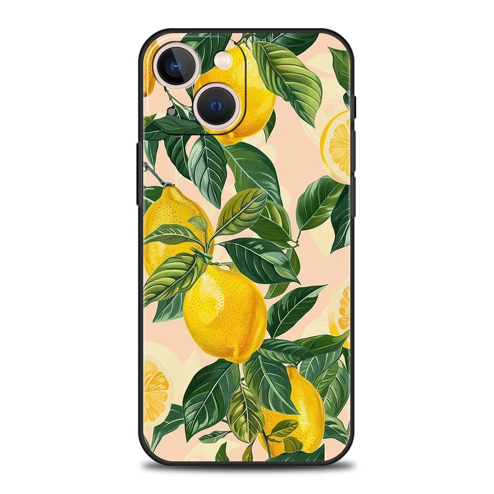 Летний чехол-бампер с принтом лимона и свежих фруктов для iPhone 17 16 15 14 13 12 11 Pro Max 17 Air Plus, противоударный, из мягкого ТПУ