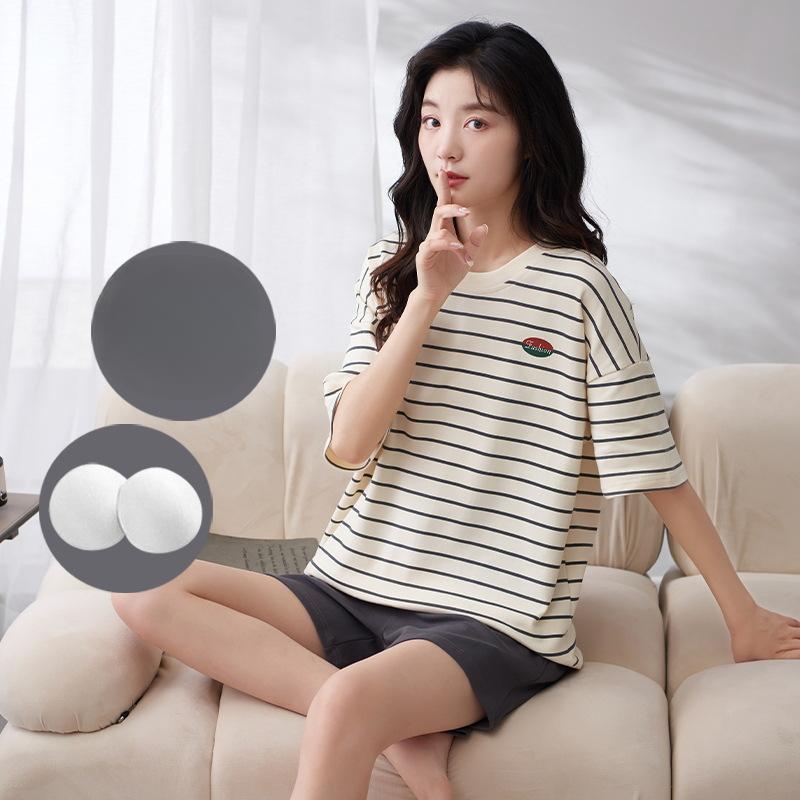 Пижама женская летняя с подушками, милые и симпатичные шорты, можно носить поверх хлопкового костюма с короткими рукавами, домашняя одежда