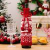 3-piece Festival Snowflake Knits Чехлы для винных бутылок Покрытие для винных бутылок Для рождественского празднования Фестивальное платье для вина