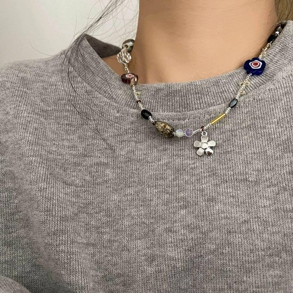 Love Heart Collar Chain Korean Style Necklace Flower Necklace Fashion Jewelry Women Clavicle Chain