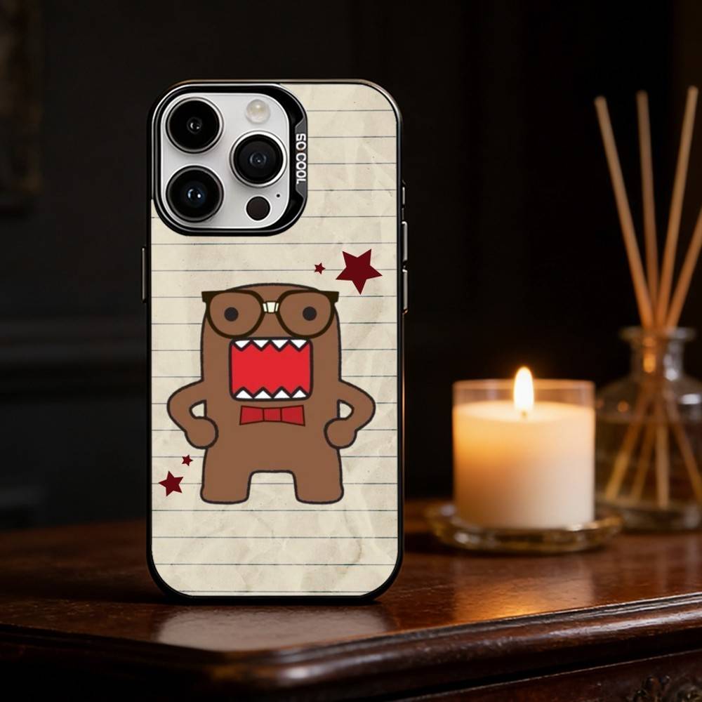 Милый Чехол для Телефона Domo-kun Чехол для Телефона Для iPhone 17 16 15 14 13 12 11 Pro Max Plus Серебристый Матовый Черный Чехол