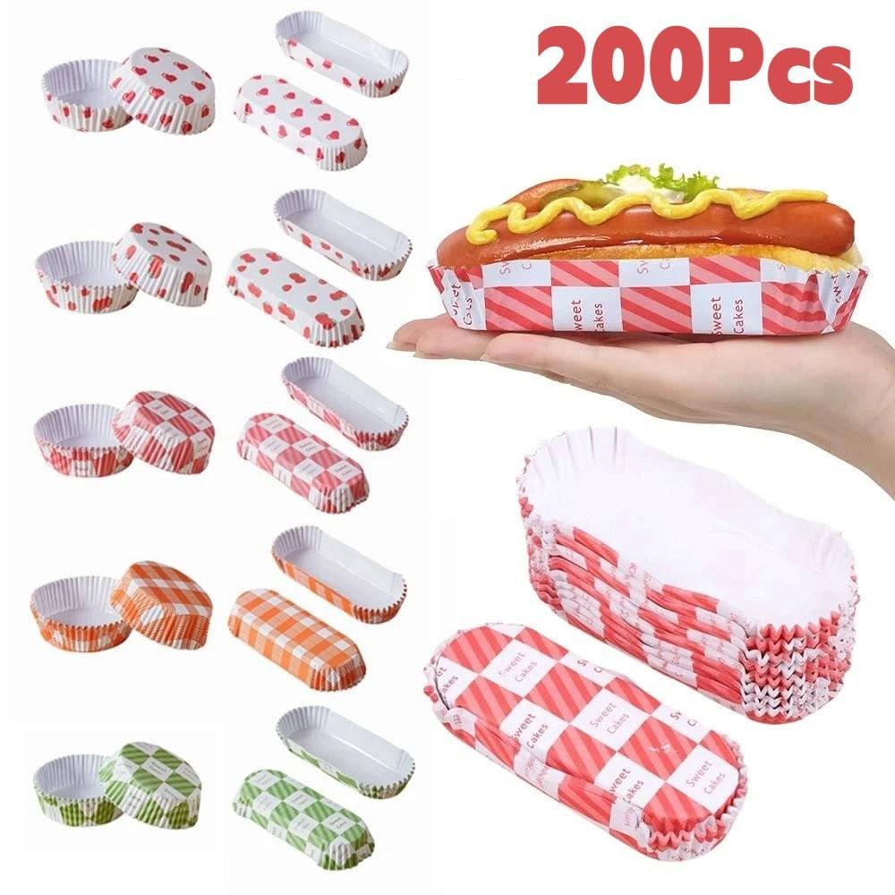 200Pcs Boat Shape Baking Cup Mold Greaseproof Bread Paper Holder Cupcake Liners  Oven Safe