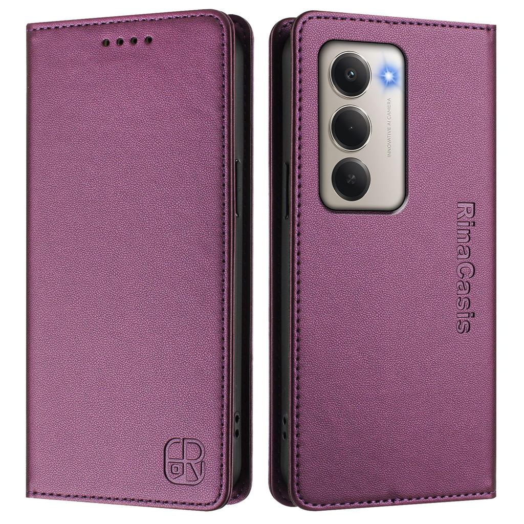 Для Xiaomi Redmi 15 4G (США) (171 мм) Кожаный чехол RINACASIS RC01 Чехол для телефона с RFID-блокировкой Кошелек Подставка