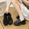 Легкий рот и одна нога осень ретро однотонные маленькие кожаные туфли универсальная платформа туфли Мэри Джейн