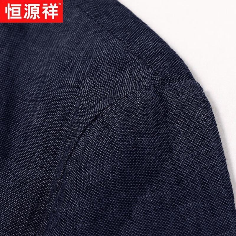 Мужской блейзер Hengyuanxiang, 100% лен, в стиле business casual