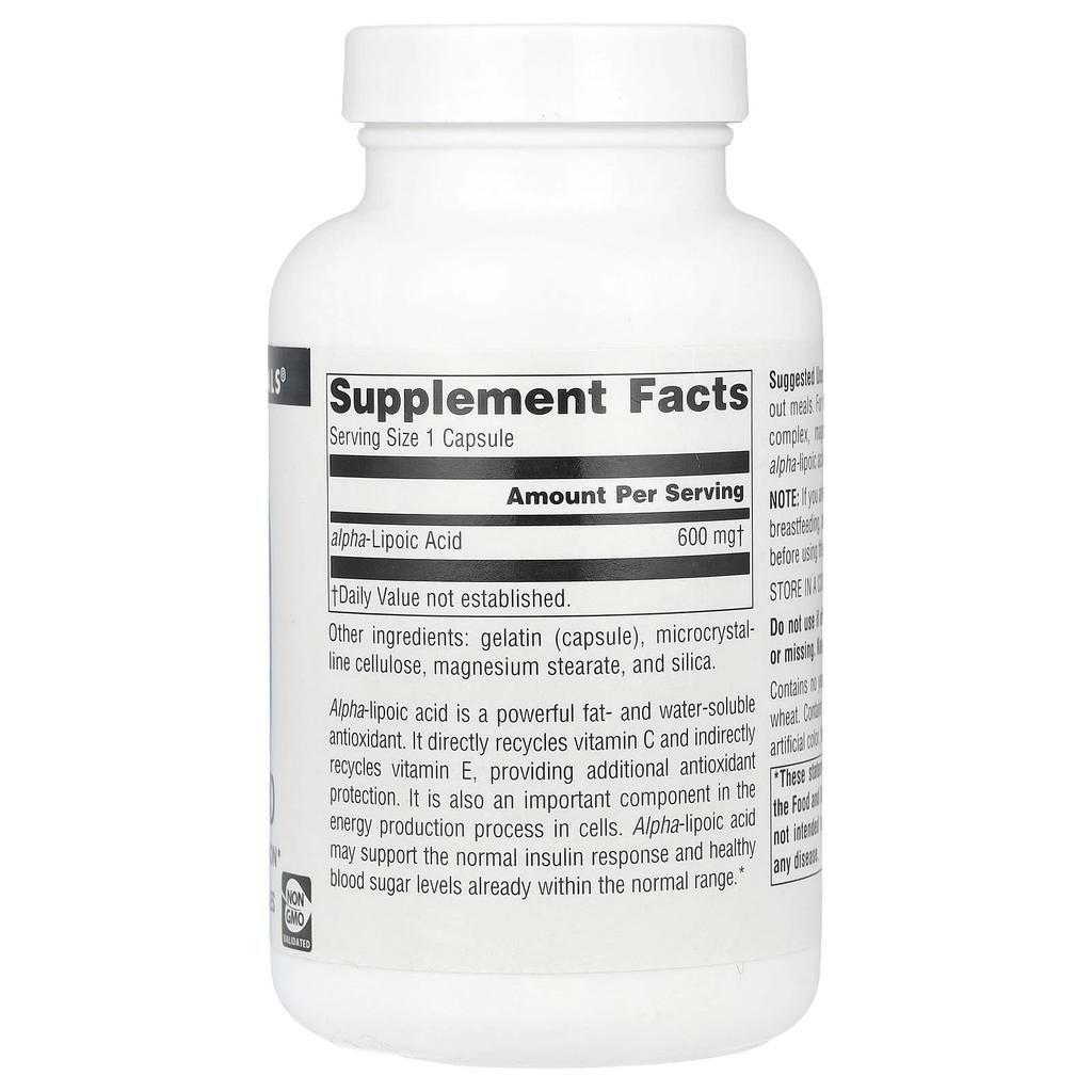 Source Naturals Alpha Lipoic Acid, 600 Mg, 120 Capsules