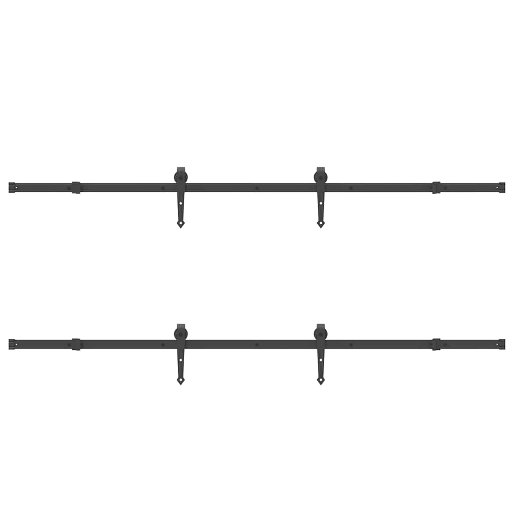 Sliding Door Hardware Set 427 cm Steel Black