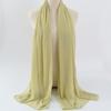 Women's Solid Color Pearl Chiffon Bubble Scarf, Long Silk Headscarf, 70x180cm, Middle Eastern Style