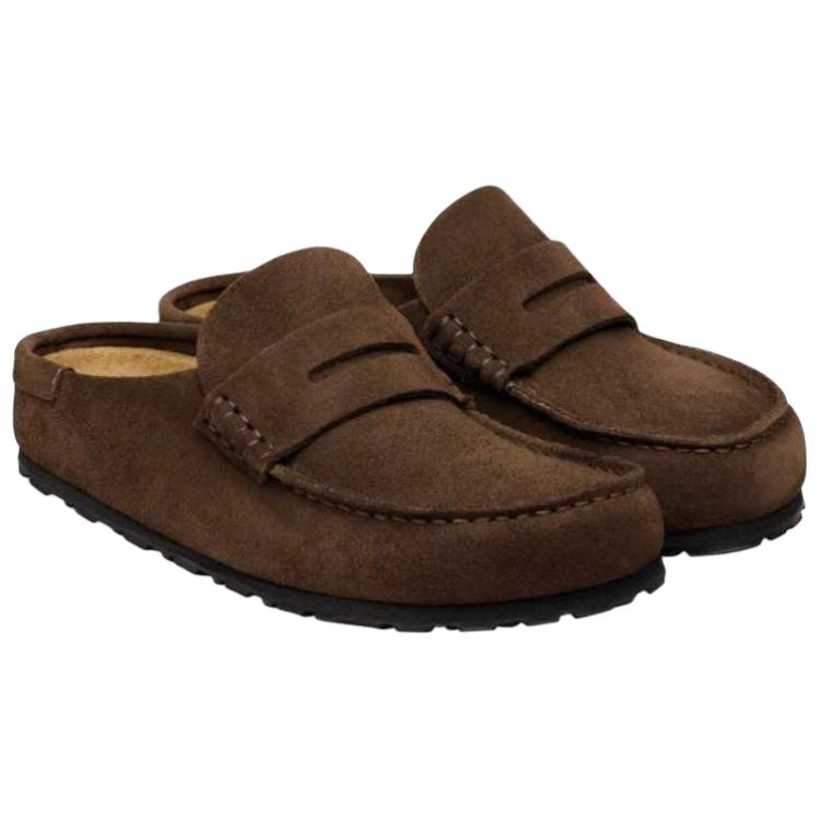 Birkenstock Неаполь Без Специальной Функции Закрытые Тапочки Унисекс Кофе Обычные Свободная Посадка 1031605