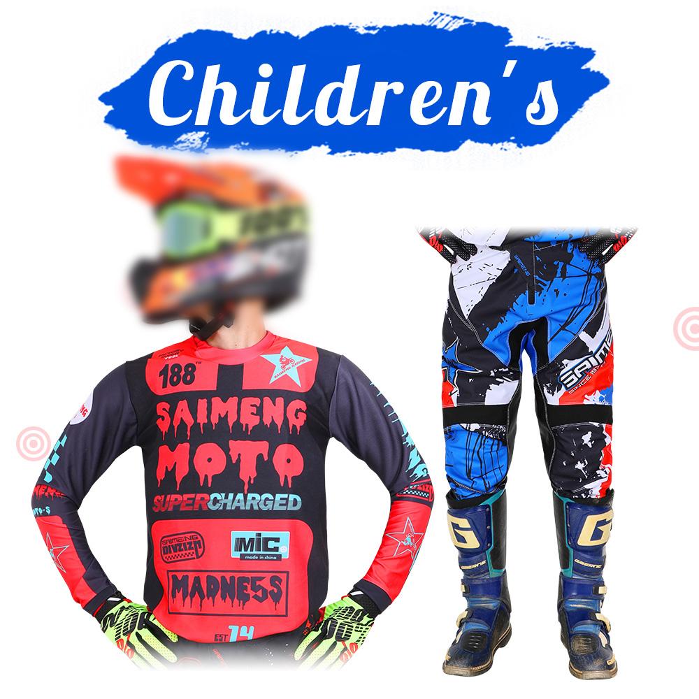 Motocross Gear Set for Kids 20 22 24 26 28 Racing Suit MX MOTO Jersey & Pant Kits Youth Children Boy Girl Motorcycle BMX Off-road Bicycle Combo