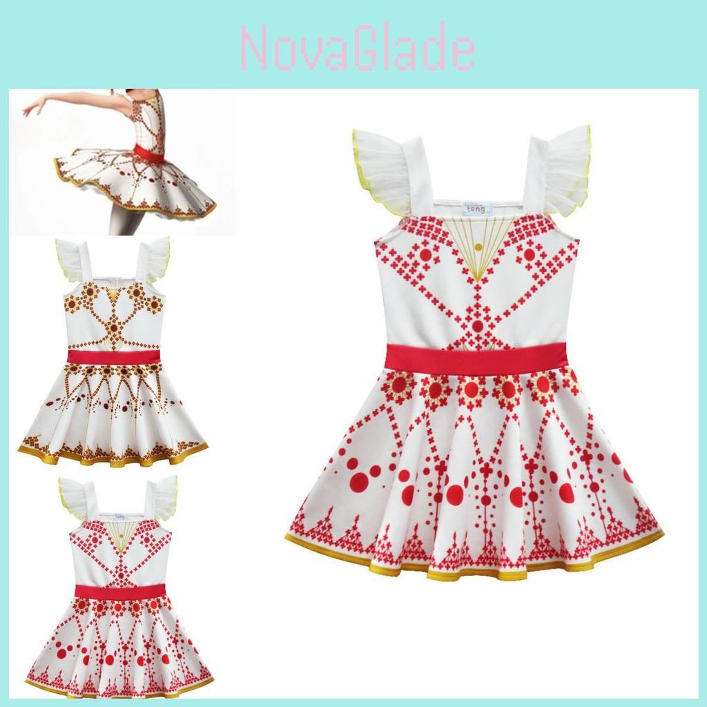 Girls' Angel Love Ballet Dress Children's Sleeveless Strap Dress Fabulous Felicity 0525 European And American Style Red Color
