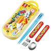 Lunch Box Trio Set Chopsticks Spoon Fork Tomica 24 For Children Antibacterial Treatment Easy To Open Sliding Type Made In Japan TACC2AG-A