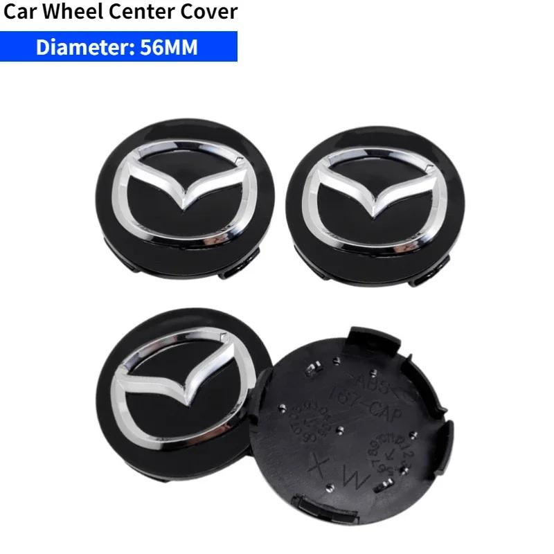 52/56/60mm Car Tire Center Hub Caps Emblem Covers for Mazda Atenza MX3 CX3 CX5 2 3 6 323 626 RX8 RX7 Protege Axela Speed