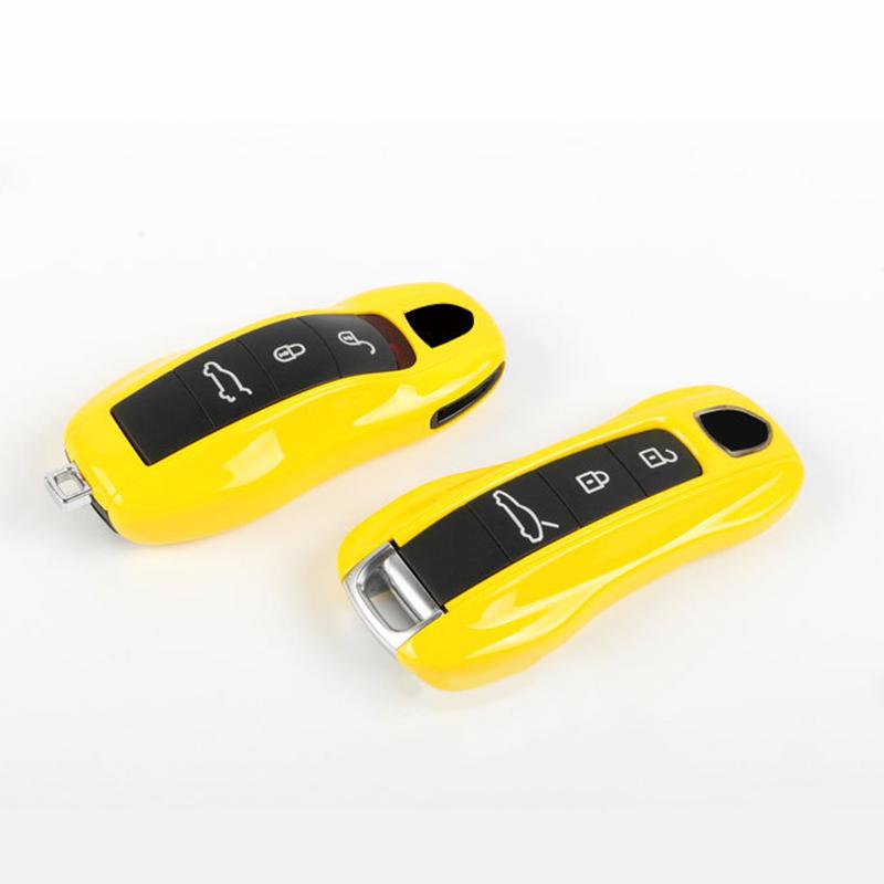 Чехол для ключа автомобиля Racing Yellow Для Porsche 718 Cayenne Panamera 911 Macan Taycan Cayman Boxster Все Серии Модный Чехол-Оболочка для Ключа