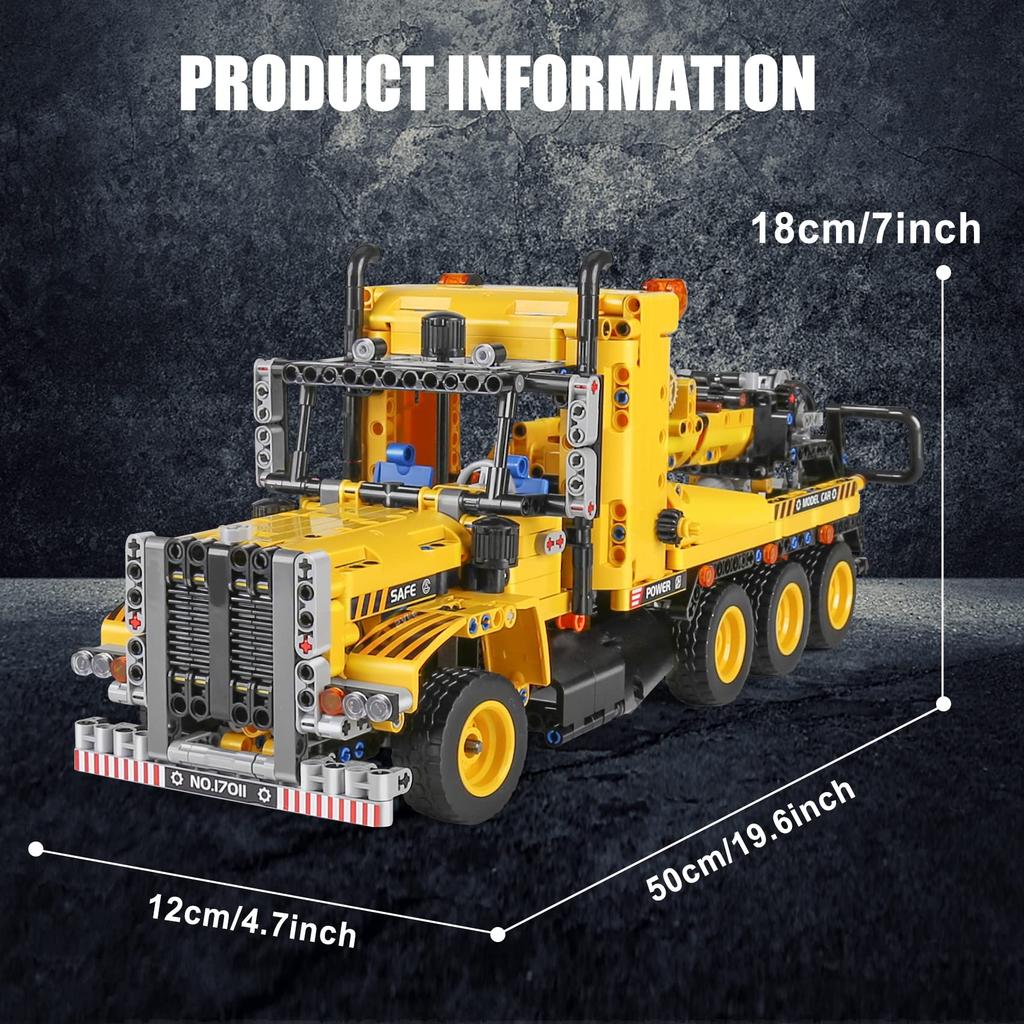 Mold King 17011 Научный и технологический прицепной крановый зажимной блок 1250 Блок строительной серии Грузовик Модель прицепа Сборочный блок Прицепной блок