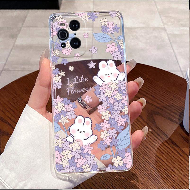 Чехол для OPPO Find X3 X3 Pro, прозрачный, роскошный, милый, с кроликом, смешной, из мягкого силикона TPU, задняя крышка для OPPO FindX3 X3Pro