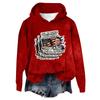 Women's Hooded Long Sleeve Printed Flannel Top Hooded Sweatshirt