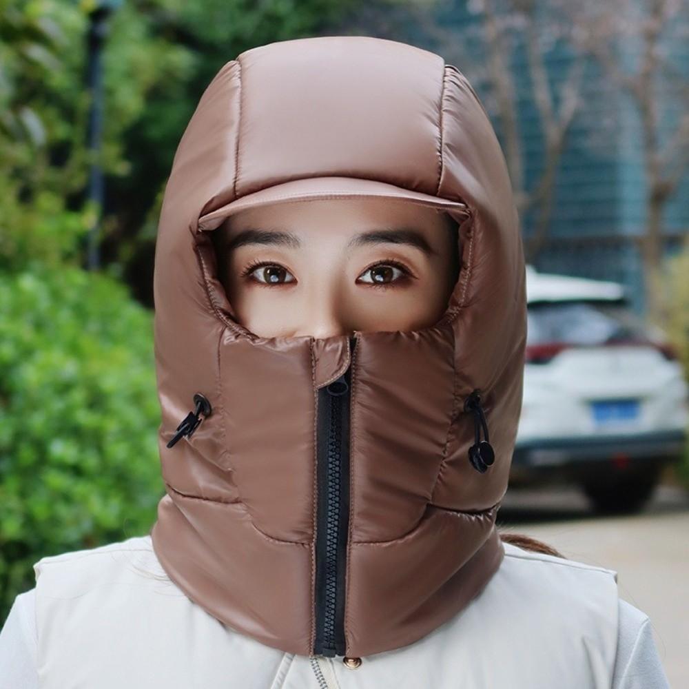 Solid Color Ear Protect Cap Thickened Pullover Cap Winter Cycling Warm Hat Outdoor