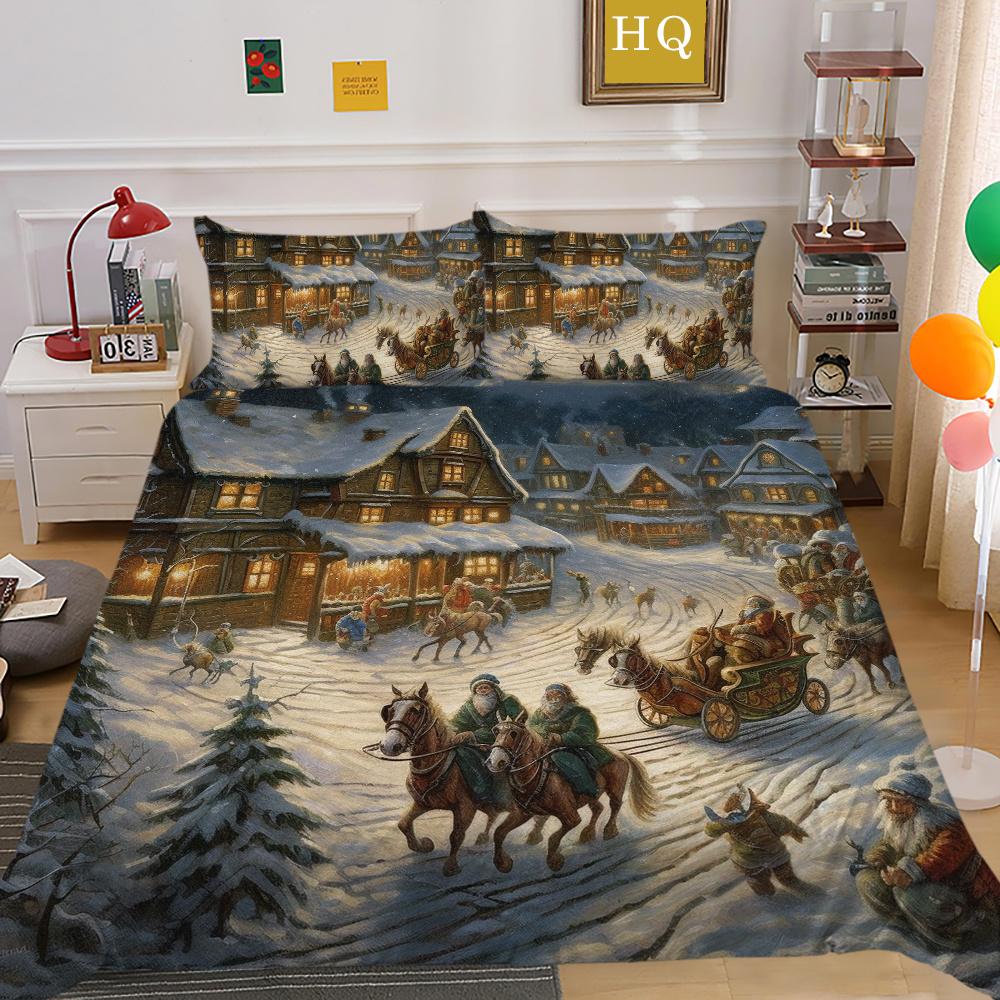 Покрывала с рождественским принтом и 3D декором для спальни, полный размер, микрофибра, высокое качество, дизайн, домашний текстиль для девочек
