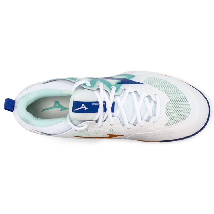 Mizuno Wave Fang Zero Non-Slip Durable Badminton Shoes Unisex Shoes White Green Blue 71GA219025
