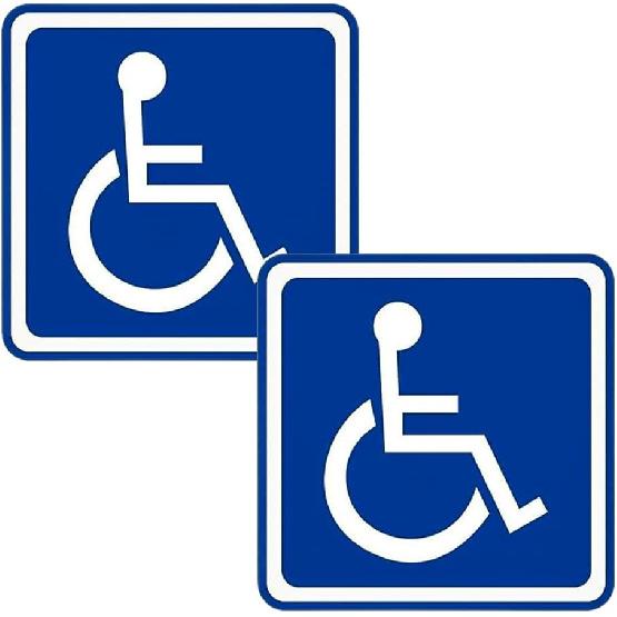 2PCS Car Handicap Parking Sign, Reflective Magnetic Vehicle Square Wheelchair Symbol Labels, Waterproof Automotive Disabled Parking Sticker,