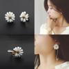 Nature Inspired Daisy Alloy Earrings With Unique Asymmetric Design For Women