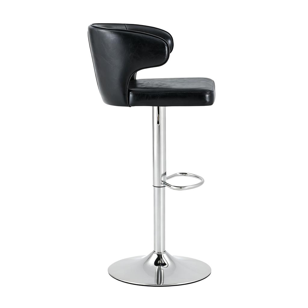 Set of 2 Bar Stools with Backrest, Height Adjustable, 360 degrees Swivel with Large Base & Footrest, Kitchen Stool for Bar Counter (Chairs Only)