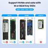 Корпус для внешнего SSD M.2 NVMe PCIe / NGFF SATA с двойным протоколом, 10 Гбит/с, USB Type-C, поддержка ключей M и B&M