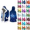 Unisex Casual And Fashionable Plush Collar Hooded Long Sleeved Carnival Print Jacket