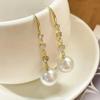 Long Tassel Imitation Pearl Crystal Drop Earrings for Women Statement Sweet Geometric Brincos Party Jewelry Girl Earring