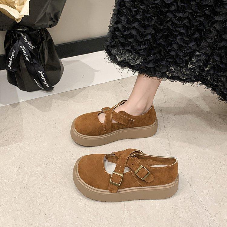 Две пары маленьких кожаных туфель женские британские туфли весна-осень 2024 новые туфли на платформе ретро Мэри Джейн одинарные туфли