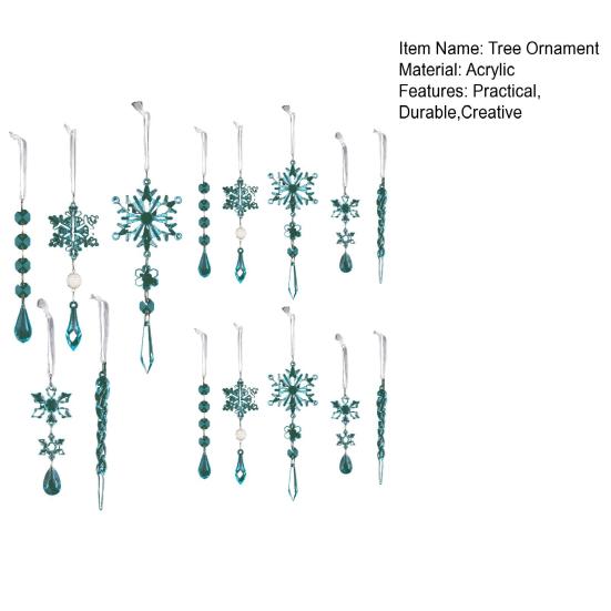 15 шт. Акриловые украшения в виде снежинок Снежинка и ледяной кристалл Подвесной декор для рождественской елки Прозрачный Зимней тематики Подарок для вечеринки