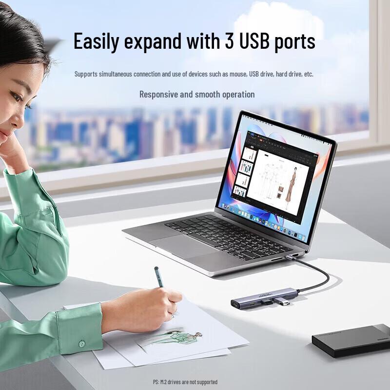 Ugreen 5-в-1 USB-C концентратор с HDMI и PD