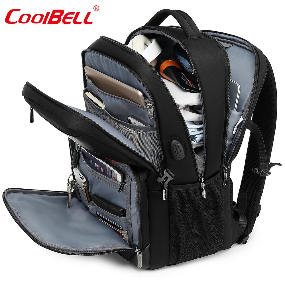 Мужской рюкзак для ноутбука 17/17,3 дюйма, 33 л, большой емкости, черный, водонепроницаемый, с портом зарядки USB, эквивалентен чемодану 18 дюймов