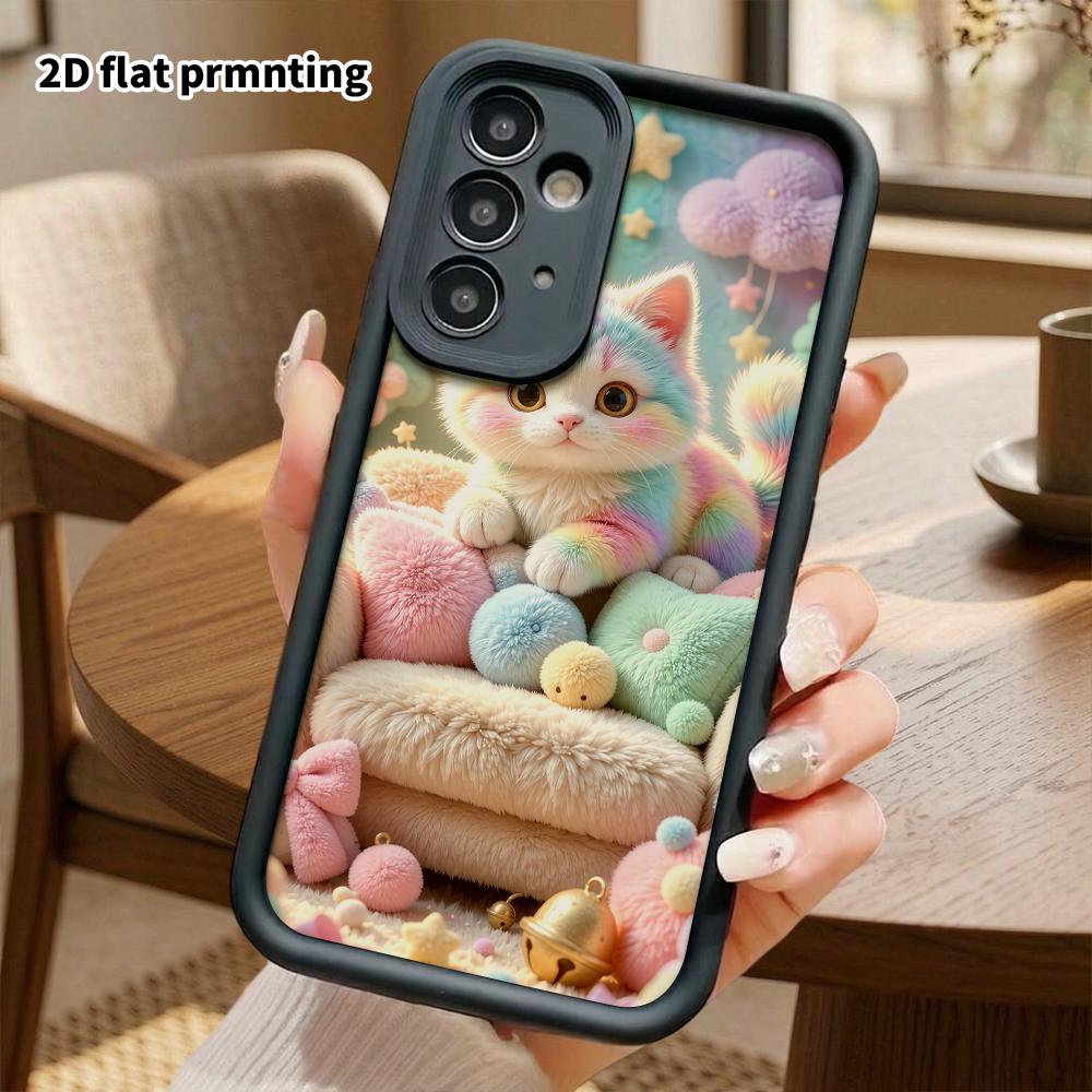Phone Case: 2D flat, fits Samsung Galaxy A34 A35 M05 M06 S20 S22 S21 FE Plus 5G, gradient little cat, perfect Christmas and Halloween holiday gift
