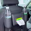 Leather Car Backseat Cup Holder Tissue Box Storage Bag Paper Napkin Organizer Luxury Quick Release Buckle Water Cup Pockets