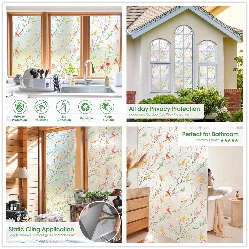 Пленка для окон Privacy, статическая, клейкая, декоративная, солнцезащитная, неклейкая, с защитой от ультрафиолета, терморегулирующая, стеклянная наклейка для дома