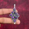 Подвеска из фиолетовой меди и бирюзы, ювелирные изделия из стерлингового серебра 925 пробы, подвеска из драгоценных камней, подарок для ее изысканных ювелирных изделий ручной работы