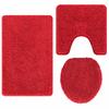 Anti Slip Bath Mat Set 3 pcs Red PP