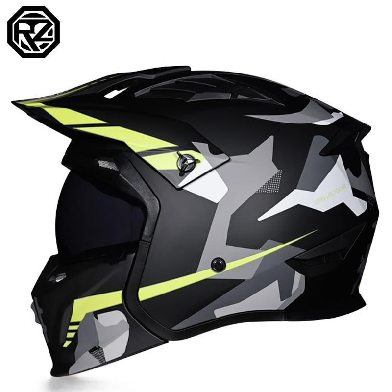 Vintage Style Motorcycle Helmet Men Women Full Face Half ABS Material Use Street Bike Riding Safety Gear