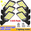 1/4/6pc Motion Sensor Solar Outdoor Lights Waterproof 117COB LED Security Wall Lights Street Lamps with 3 Mode Patio Garage Yard