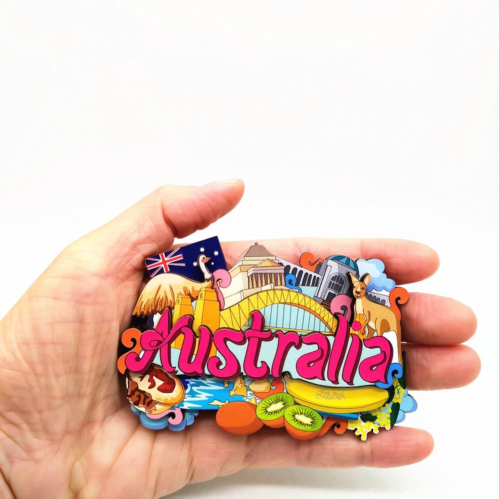 Винтажные деревянные магниты на холодильник, деревенские магниты на холодильник, сувениры, Австралия, Америка, Лас-Вегас, Таиланд, креативные изделия ручной работы