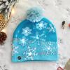 Knitting Hat with LED Lights Santa Claus Deer Christmas Tree Pattern Winter Illuminated Hat Festive Atmosphere Accessory