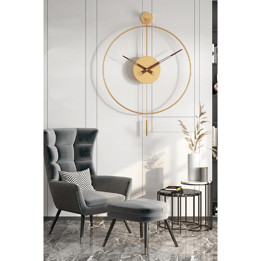 Tiktok Plus 60 см, золотые, современные декоративные металлические настенные часы с маятником